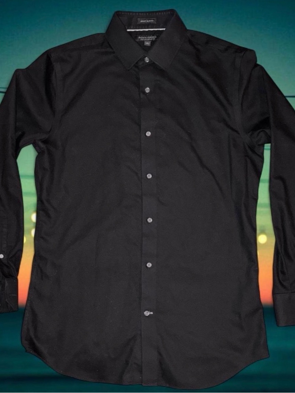 Banana Republic Black Long-Sleeve Dress Shirt